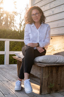 Svenja Hagen auf der Terrasse